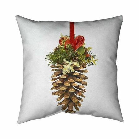 BEGIN HOME DECOR 20 x 20 in. Christmas Pine Cone-Double Sided Print Indoor Pillow 5541-2020-HO12